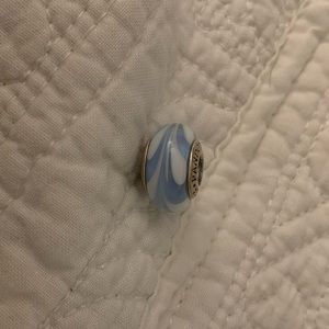 Pandora Blue Charm with Sterling Silver